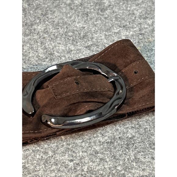 Vintage Women’s Belt Size 12 Wide Dark Brown Suede Elastic Jessica Howard - Picture 12 of 12